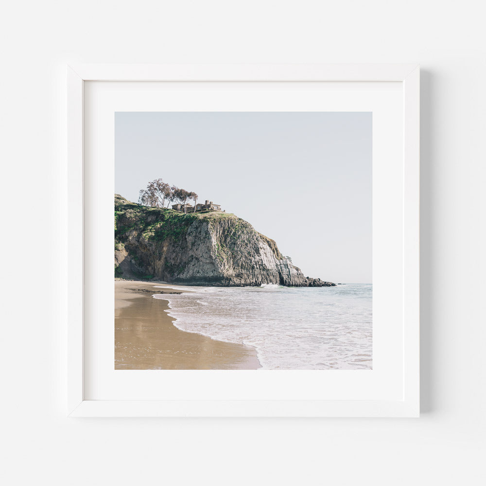Serene Coastal Landscape Oil Painting of Crystal Cove State Beach Shoreline