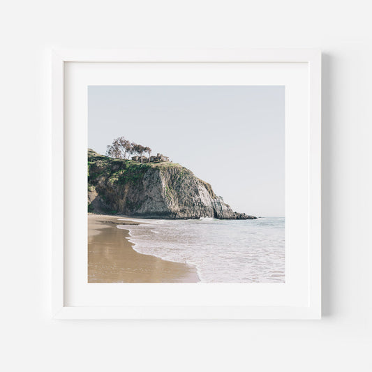 Serene Coastal Landscape Oil Painting of Crystal Cove State Beach Shoreline