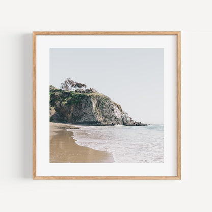 Serene Coastal Landscape Oil Painting of Crystal Cove State Beach Shoreline