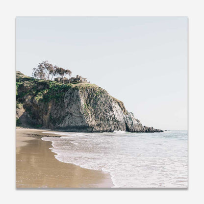 Serene Coastal Landscape Oil Painting of Crystal Cove State Beach Shoreline