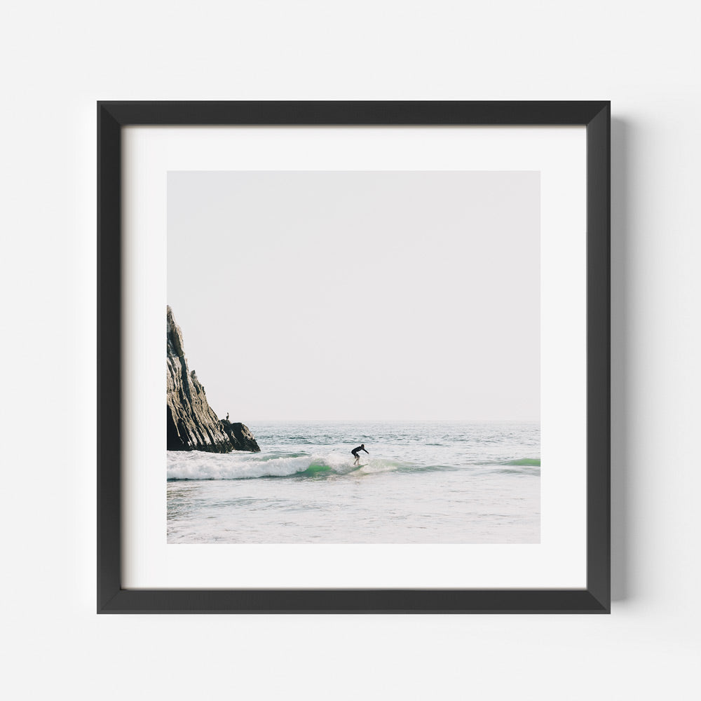 Surfer Riding Waves at Crystal Cove Beach - Ocean Art Oil Painting