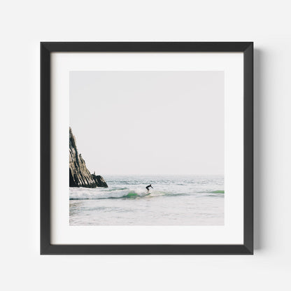 Surfer Riding Waves at Crystal Cove Beach - Ocean Art Oil Painting