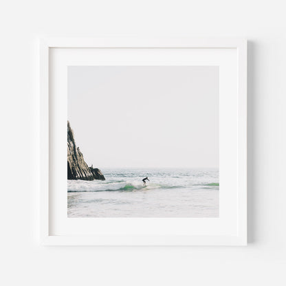 Surfer Riding Waves at Crystal Cove Beach - Ocean Art Oil Painting
