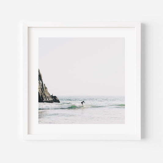 Surfer Riding Waves at Crystal Cove Beach - Ocean Art Oil Painting
