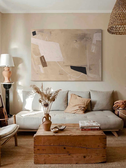 Contemporary Minimalist Abstract Oil Painting for Modern Home Decor