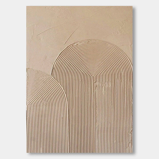 Abstract Textured Oil Painting of Natural Forms and Lines