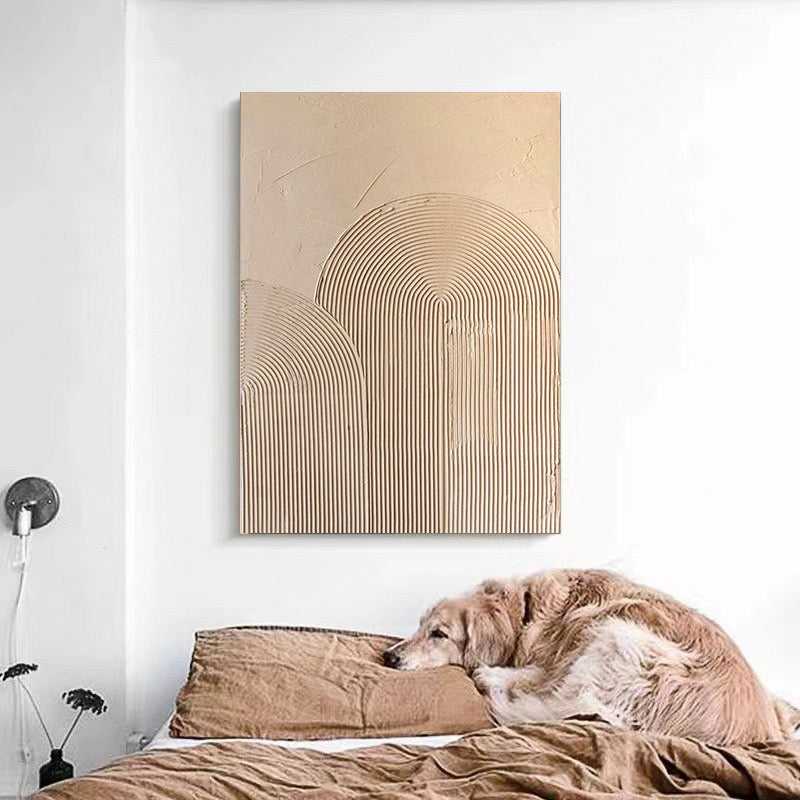 Abstract Textured Oil Painting of Natural Forms and Lines