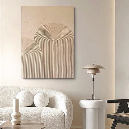 Abstract Textured Oil Painting of Natural Forms and Lines