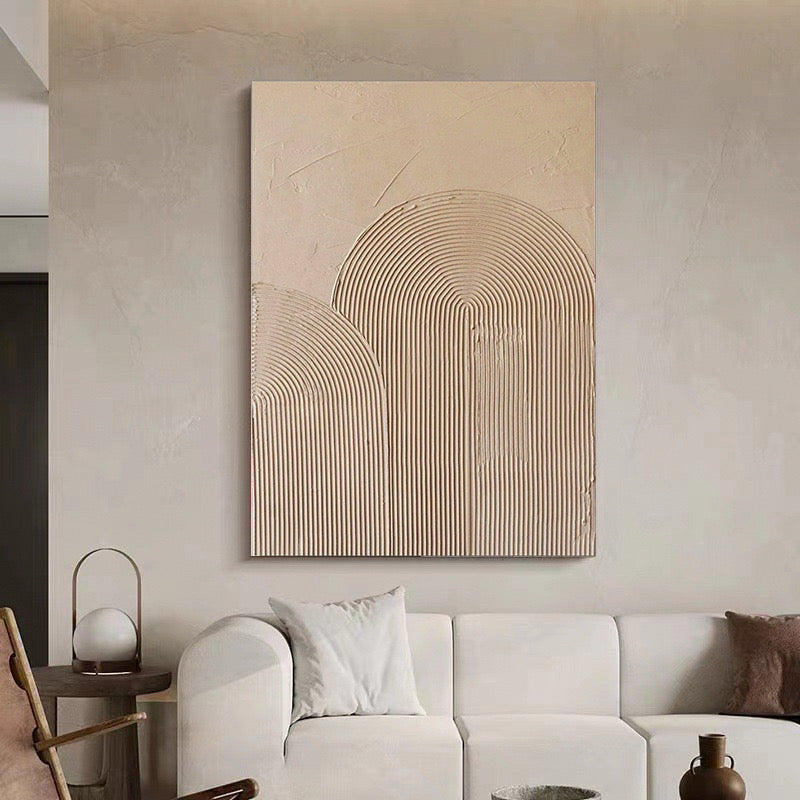 Abstract Textured Oil Painting of Natural Forms and Lines