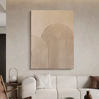 Abstract Textured Oil Painting of Natural Forms and Lines