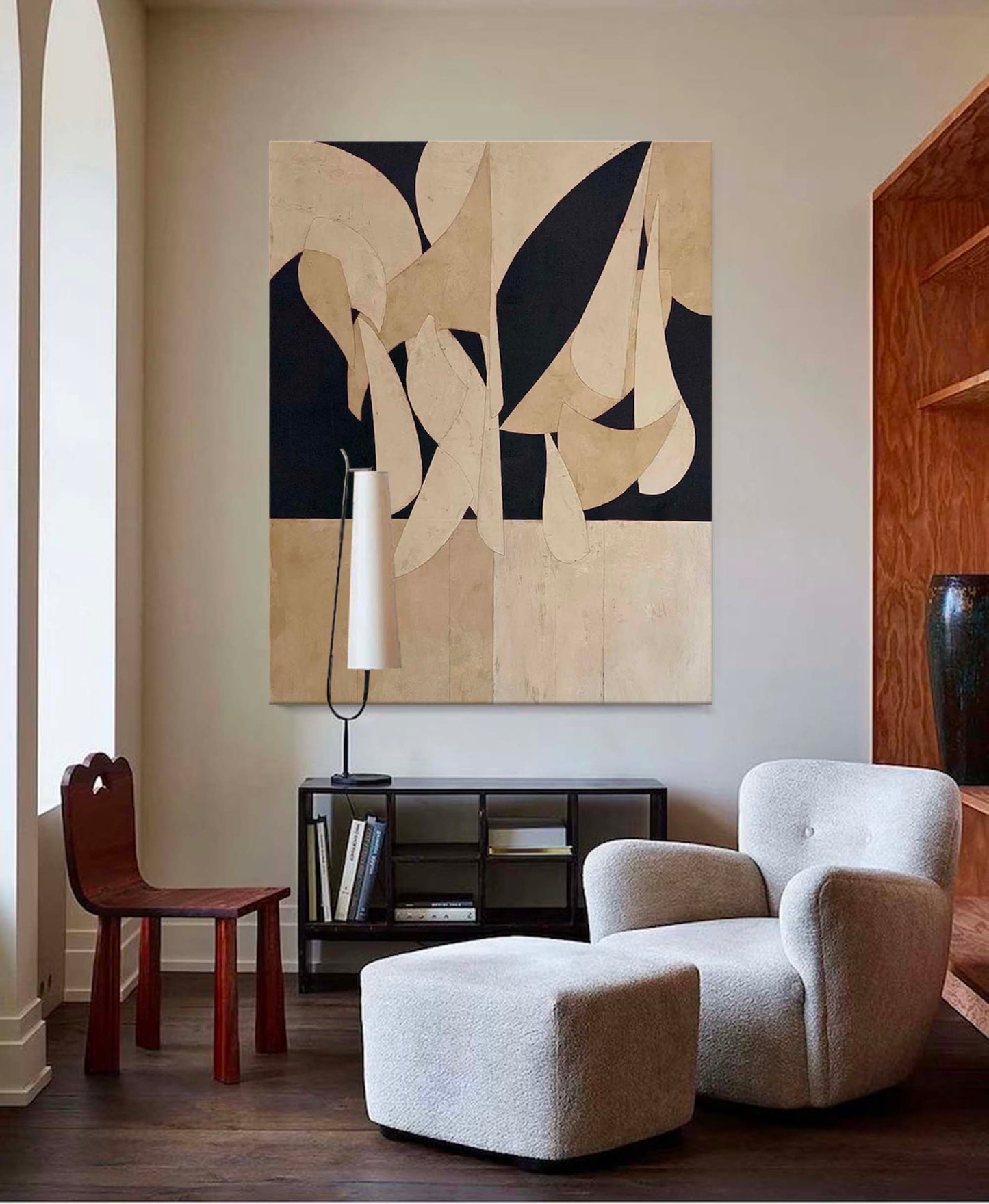 Elegant Minimalist Abstract Oil Painting for Modern Home Decor