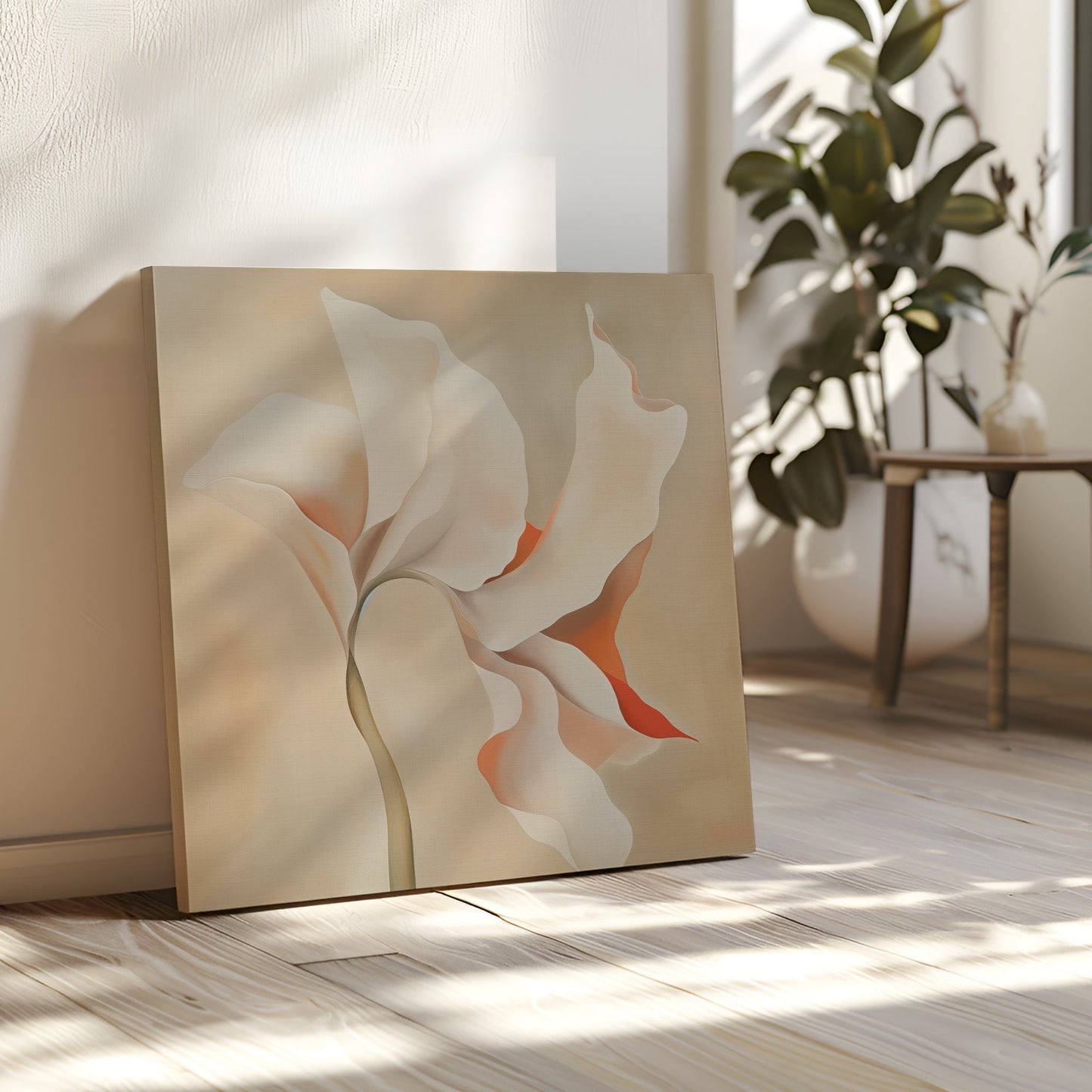Elegant Abstract Floral Oil Painting for Home Decor and Art Lovers