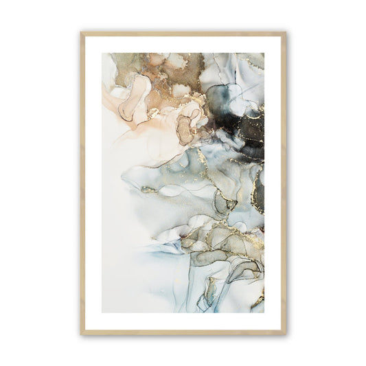 Luminous Abstract Oil Painting with Elegant Radiance and Fluid Contrast