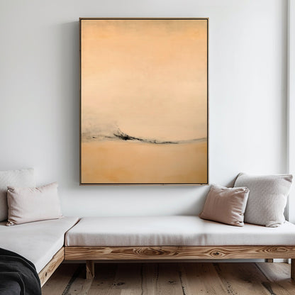 Tranquil Desert Landscape Abstract Oil Painting for Modern Home Decor