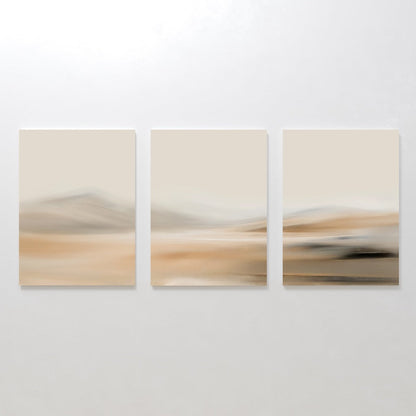 Abstract Desert Landscape Triptych Oil Painting for Modern Home Décor