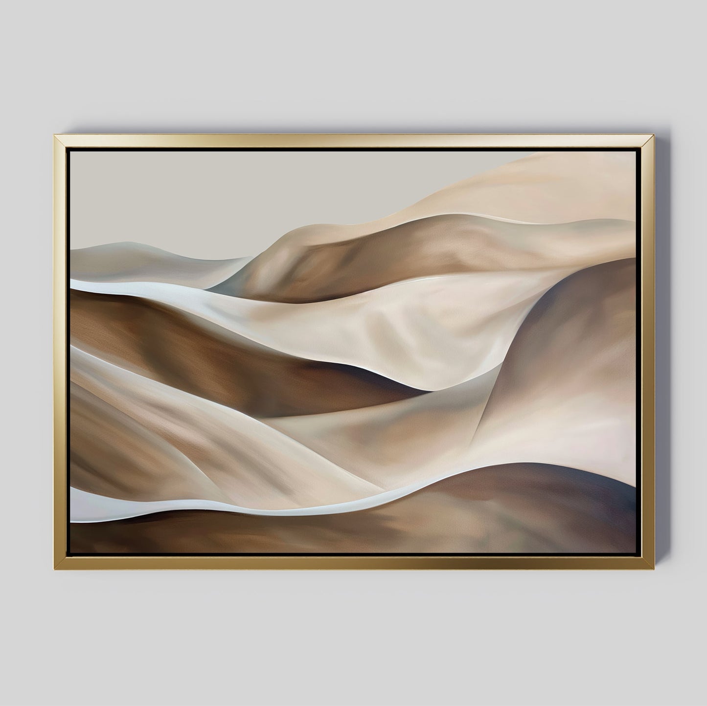 Serene Desert Waves Abstract Oil Painting for Modern Home Décor