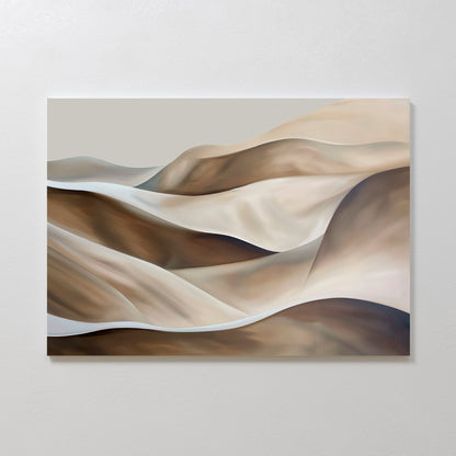 Serene Desert Waves Abstract Oil Painting for Modern Home Décor