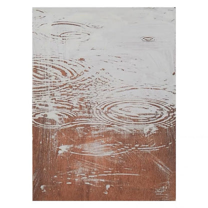 Serene Rainfall Abstract Oil Painting for Modern Home Décor