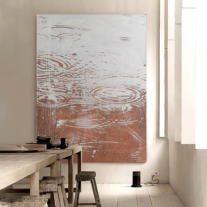 Serene Rainfall Abstract Oil Painting for Modern Home Décor