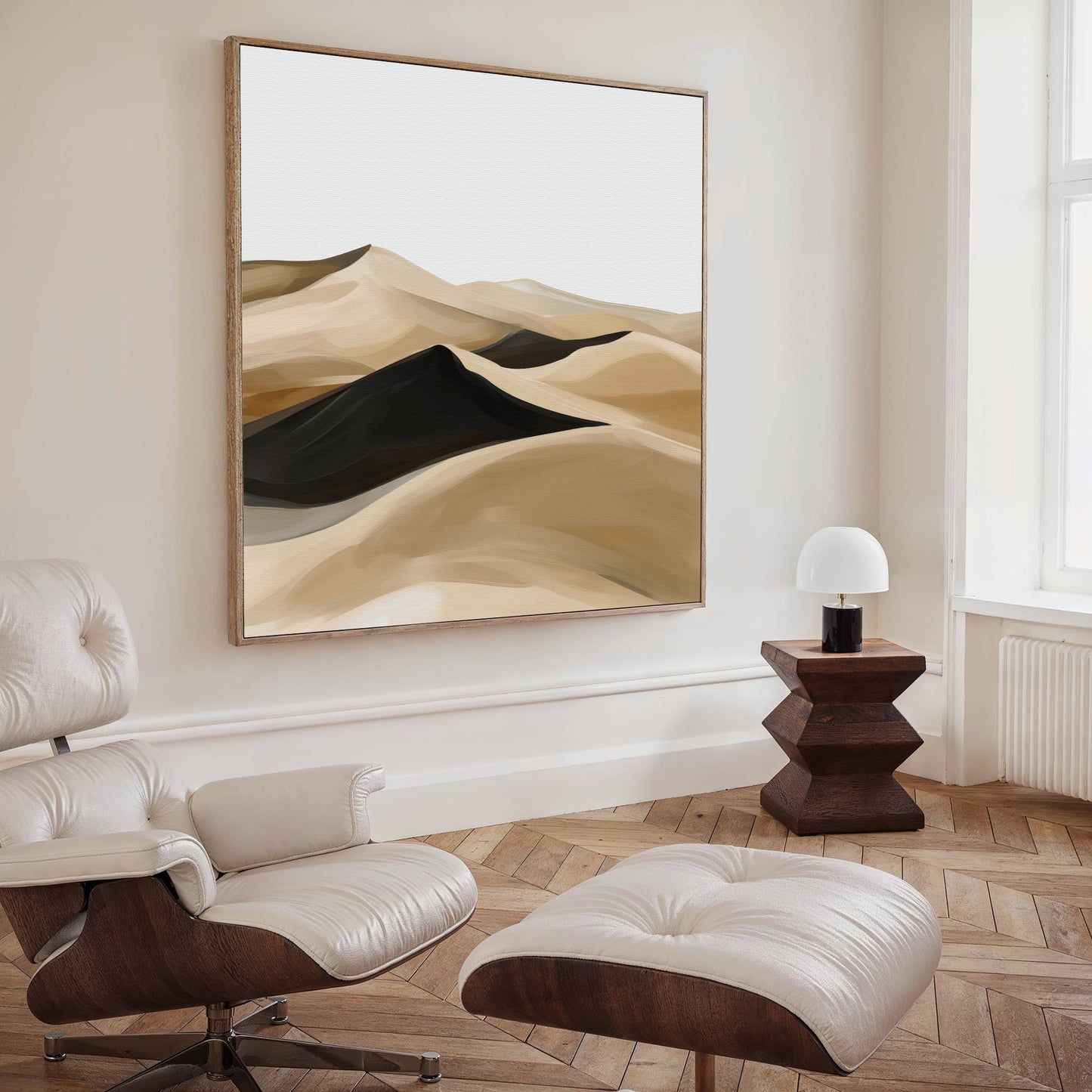 Abstract Dune Landscape Oil Painting for Modern Home Decor