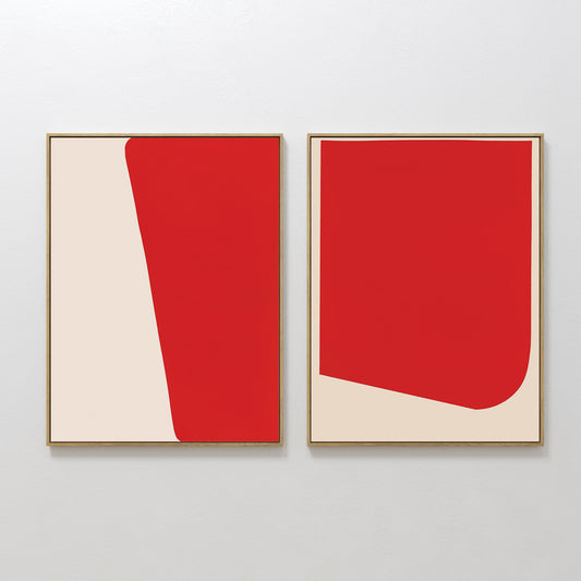 Bold Abstract Red Oil Painting Set for Modern Home Decor