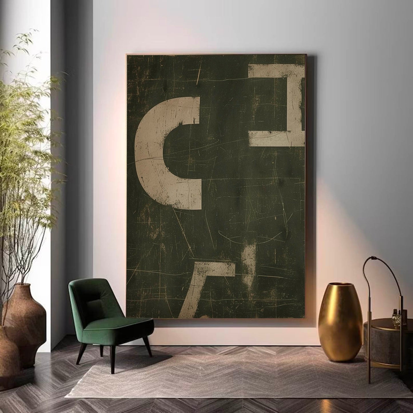 Serene Minimalist Abstract Oil Painting for Modern Home Decor