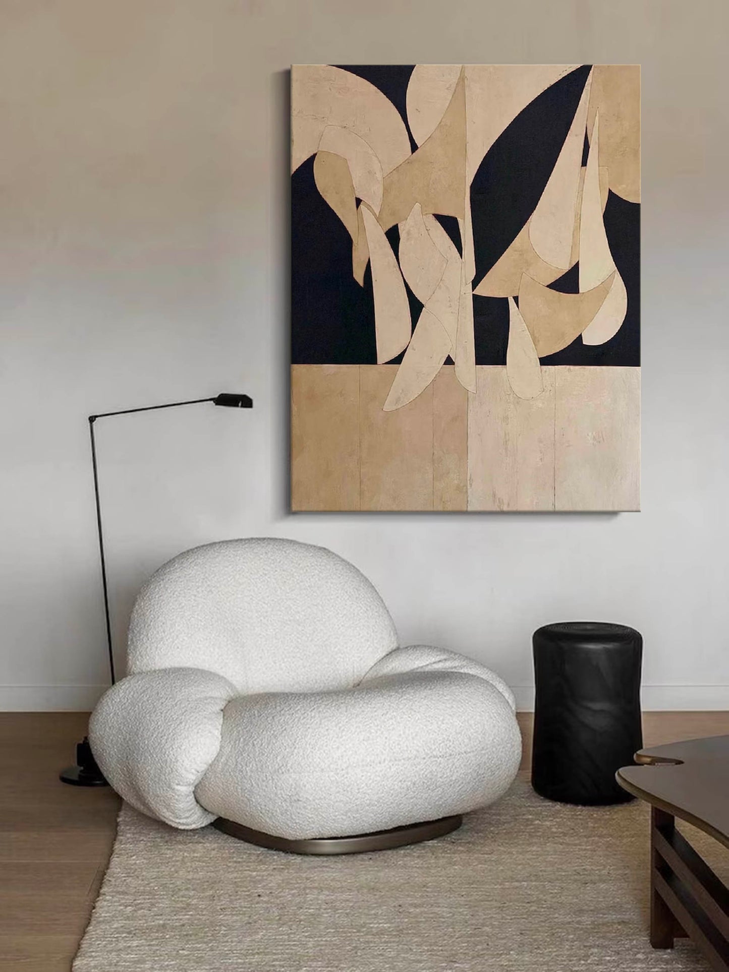 Elegant Minimalist Abstract Oil Painting for Modern Home Decor