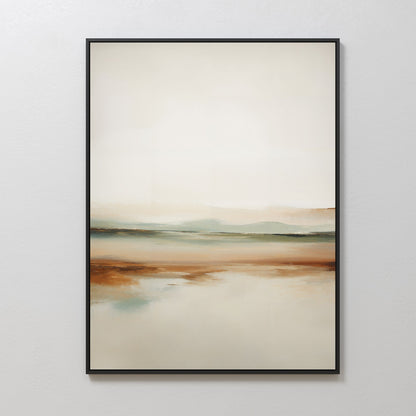 Serene Earth Tones Abstract Oil Painting for Modern Home Decor