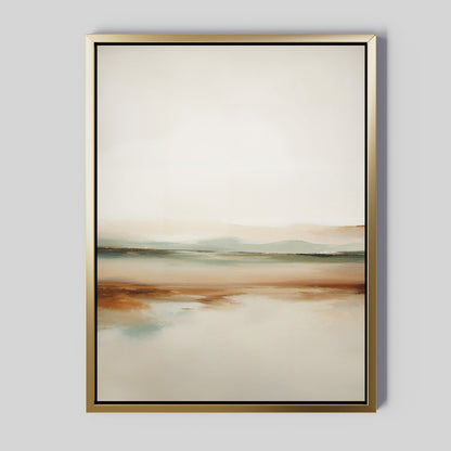 Serene Earth Tones Abstract Oil Painting for Modern Home Decor