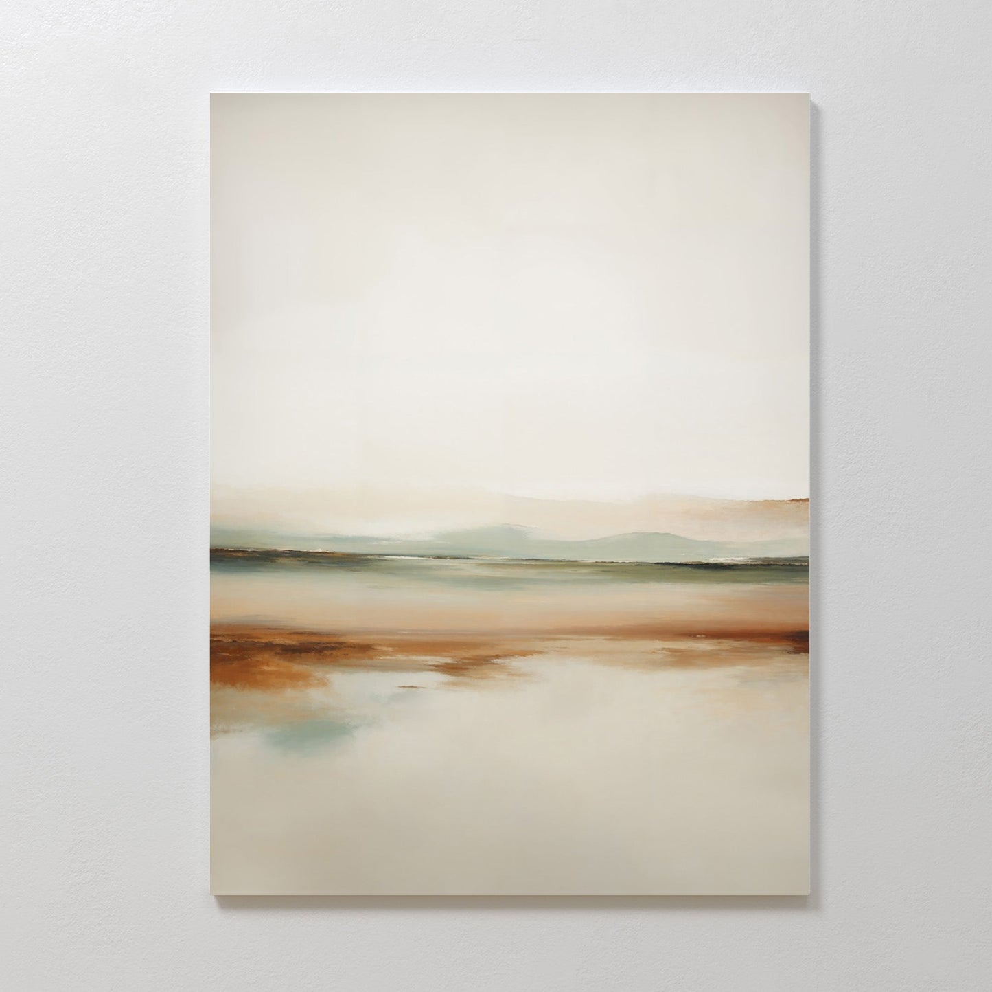 Serene Earth Tones Abstract Oil Painting for Modern Home Decor