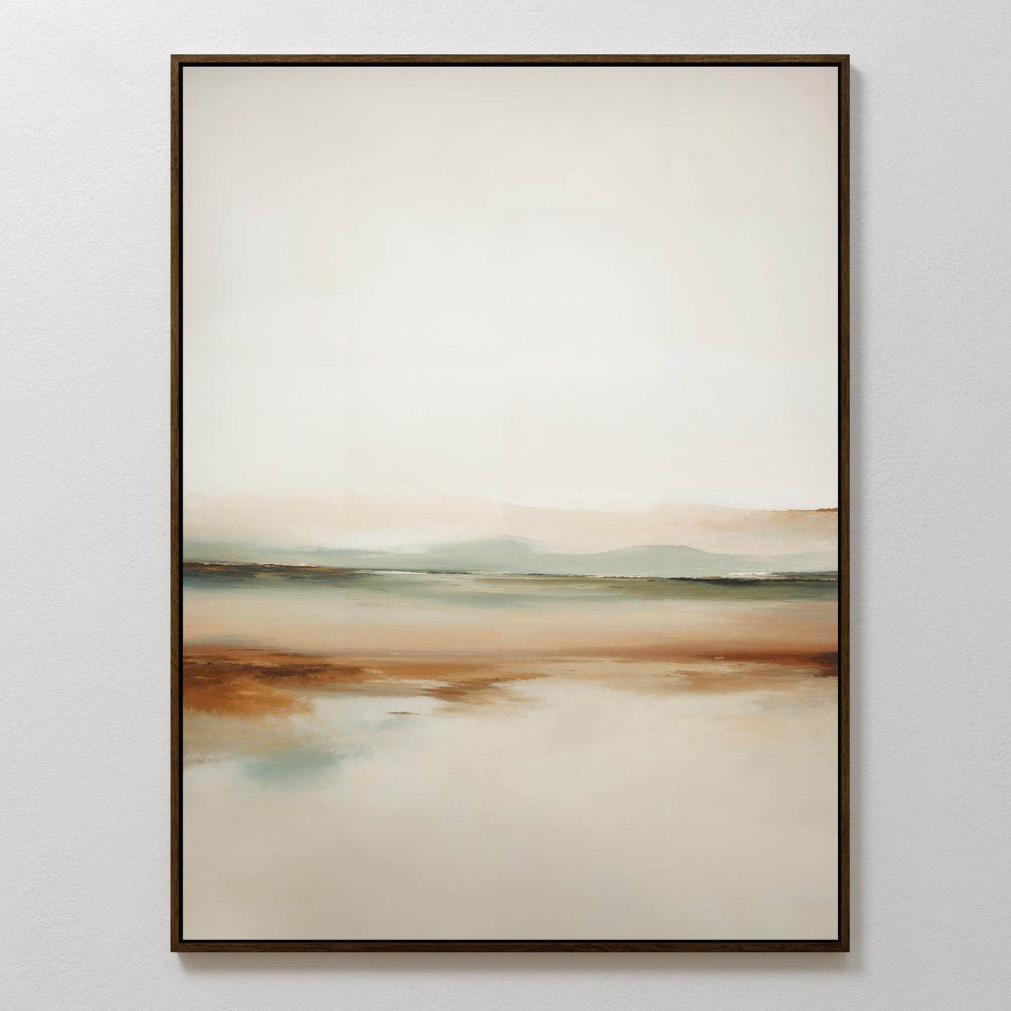 Serene Earth Tones Abstract Oil Painting for Modern Home Decor