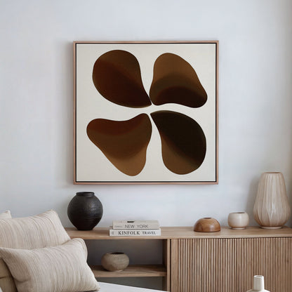 Abstract Earthy Floral Canvas Art for Modern Home Decor