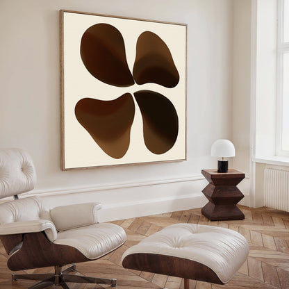 Abstract Earthy Floral Canvas Art for Modern Home Decor