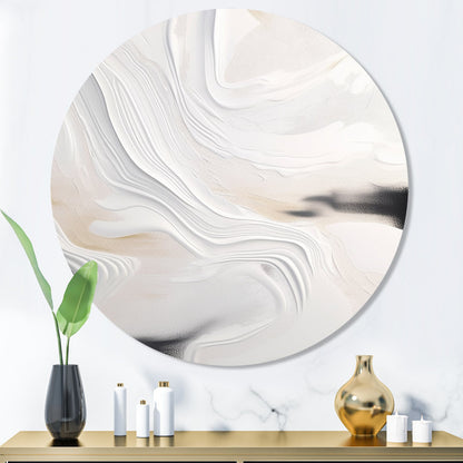 Elegant White and Gold Abstract Oil Painting for Modern Decor