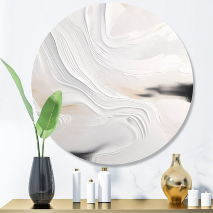 Elegant White and Gold Abstract Oil Painting for Modern Decor