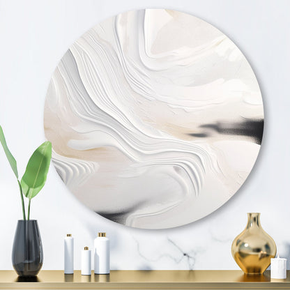 Elegant White and Gold Abstract Oil Painting for Modern Decor