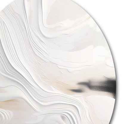 Elegant White and Gold Abstract Oil Painting for Modern Decor