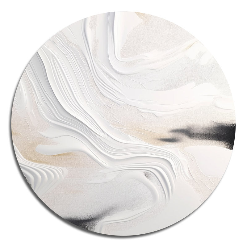 Elegant White and Gold Abstract Oil Painting for Modern Decor