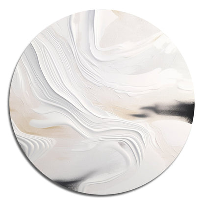 Elegant White and Gold Abstract Oil Painting for Modern Decor