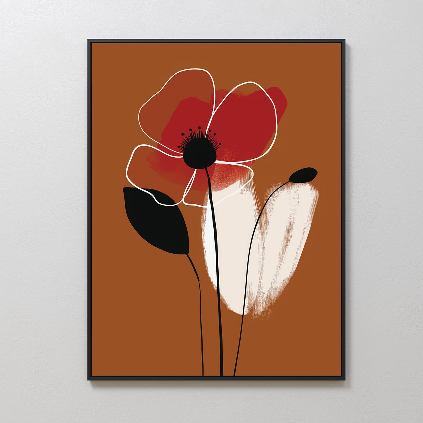 Vibrant Abstract Floral Oil Painting Wall Art for Modern Decor