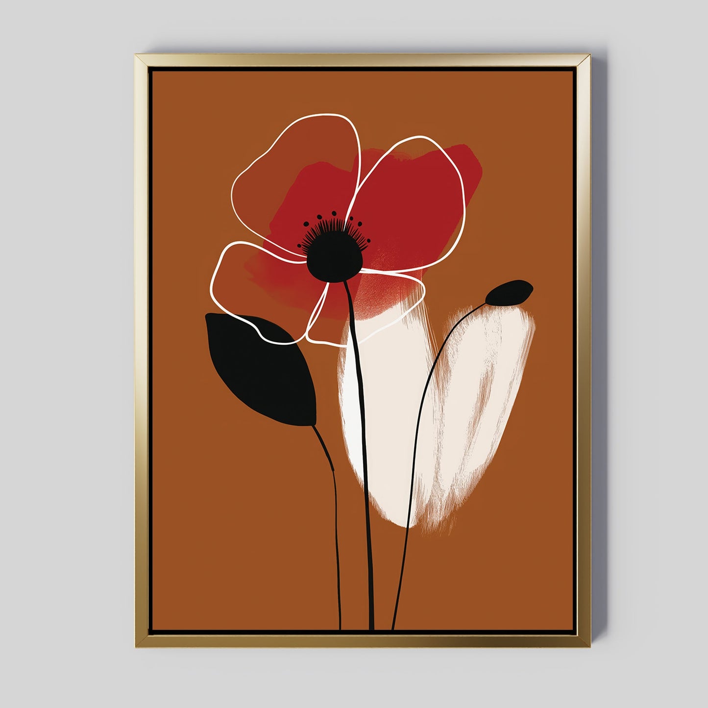 Vibrant Abstract Floral Oil Painting Wall Art for Modern Decor