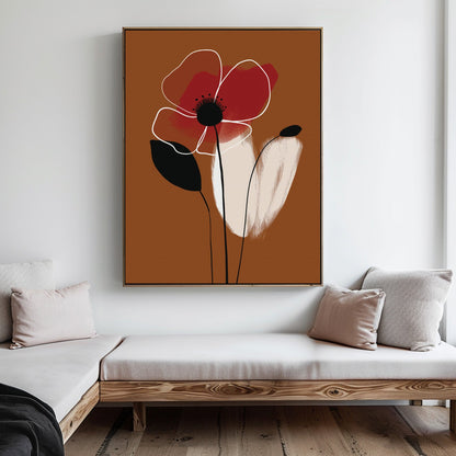 Vibrant Abstract Floral Oil Painting Wall Art for Modern Decor