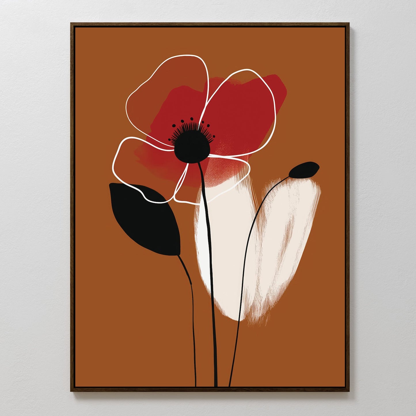 Vibrant Abstract Floral Oil Painting Wall Art for Modern Decor