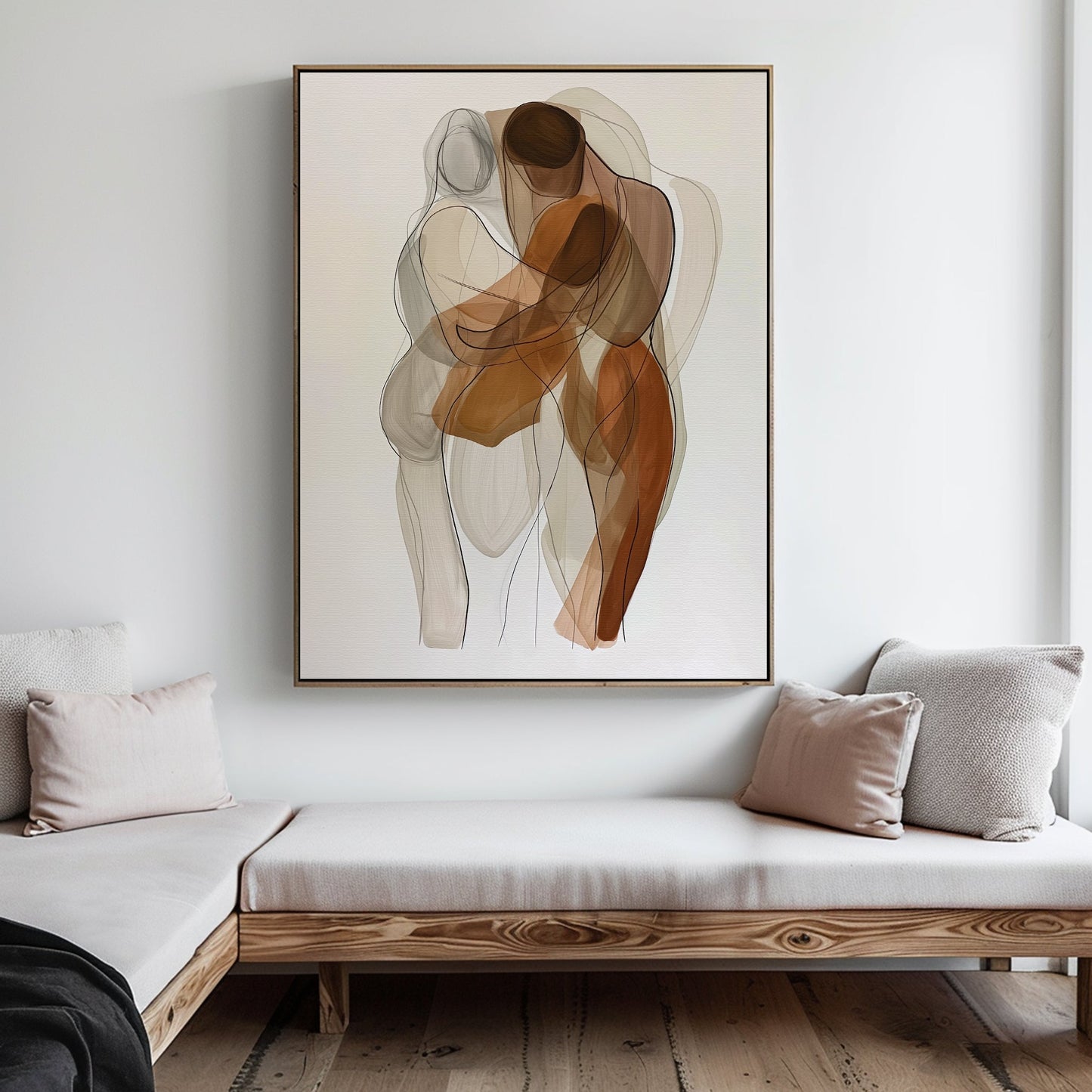 Abstract Embrace Modern Oil Painting for Contemporary Home Decor