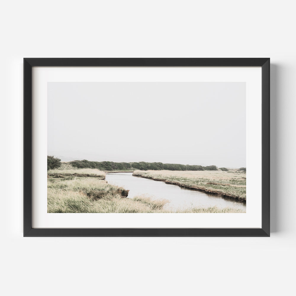 Serene English Countryside Oil Painting with Lush Green Landscapes and Calm Waters