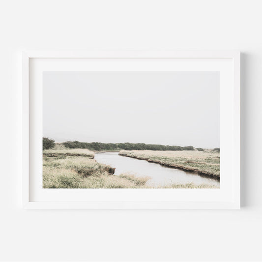 Serene English Countryside Oil Painting with Lush Green Landscapes and Calm Waters