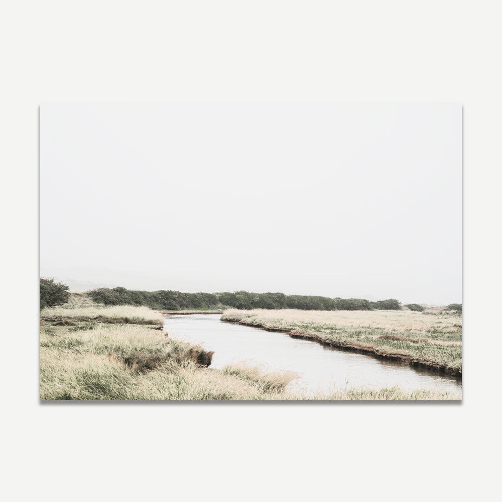 Serene English Countryside Oil Painting with Lush Green Landscapes and Calm Waters