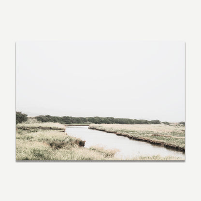Serene English Countryside Oil Painting with Lush Green Landscapes and Calm Waters