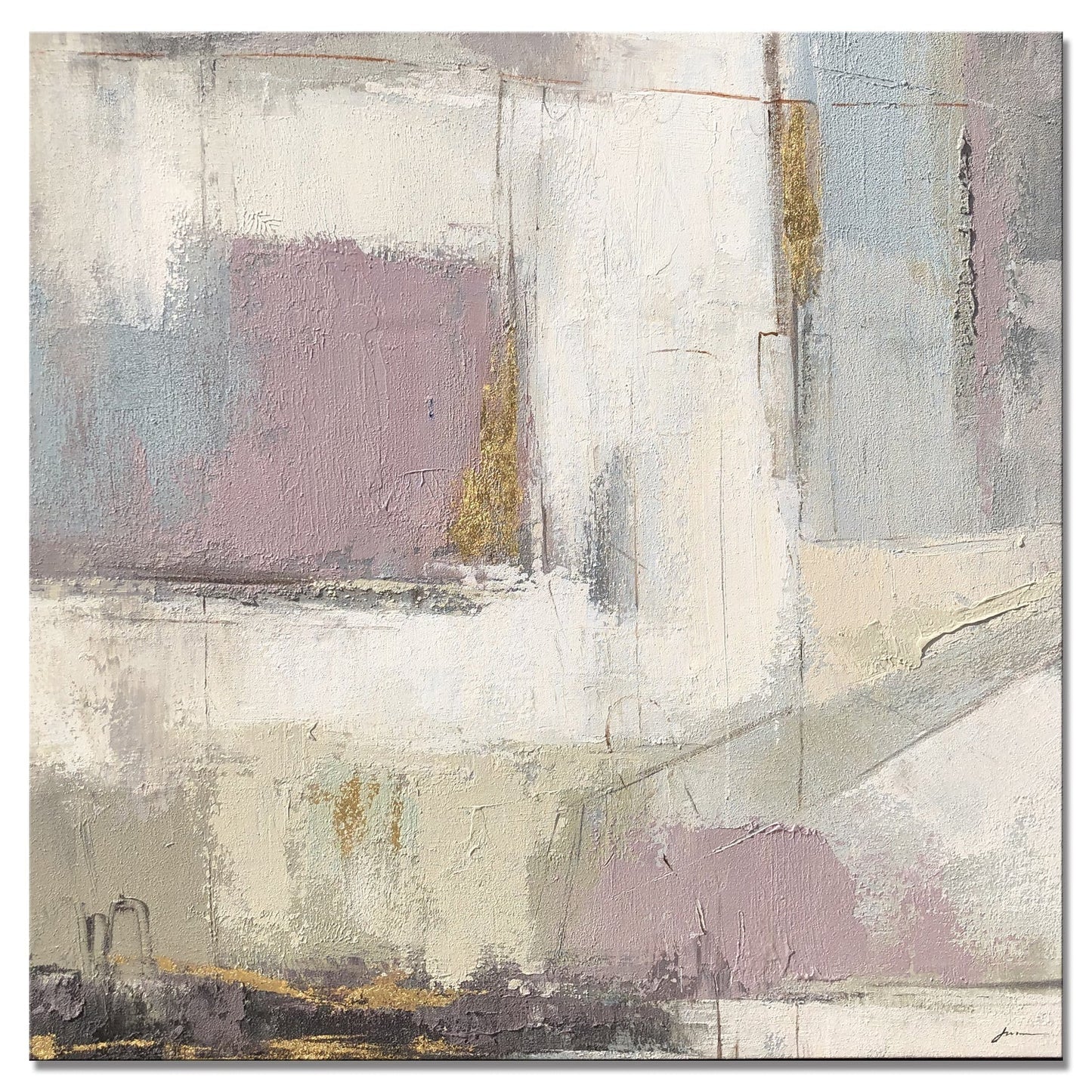 Abstract Serenity: Contemporary Oil Painting with Soft Pastels for Modern Decor