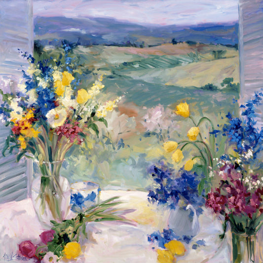 Tuscany Floral Landscape Oil Painting